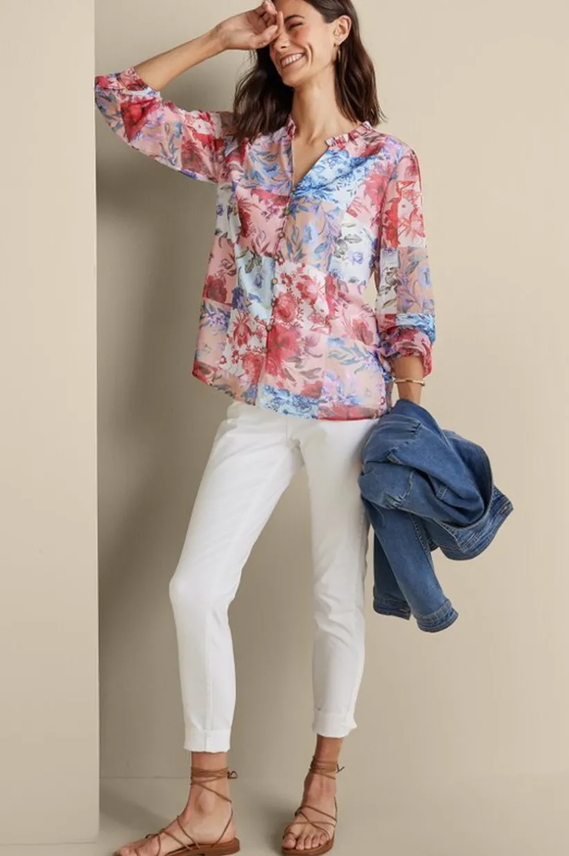 Soft Surroundings Anastasia Shirt ChrysanthemumFloral New