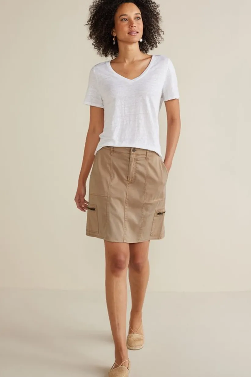 Soft Surroundings Antigua Utility Skort Sesame Fashion