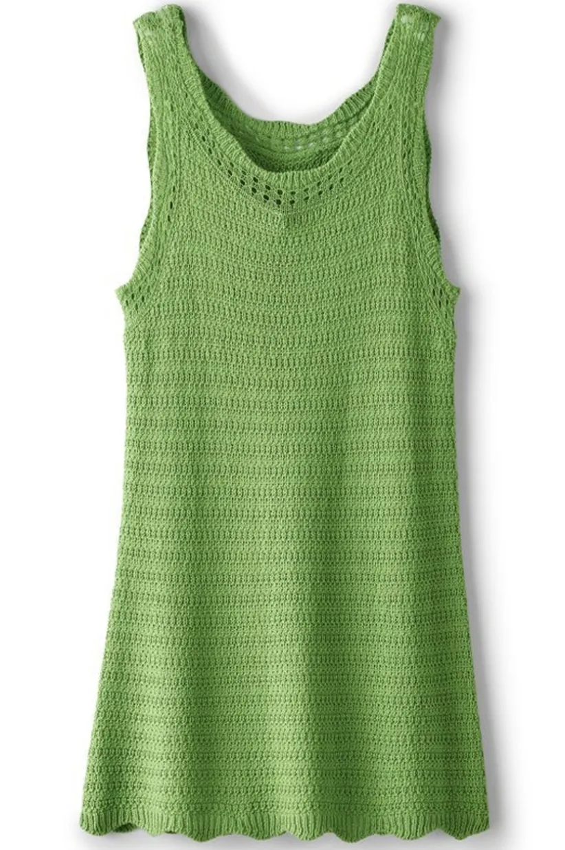 Soft Surroundings April Crochet Sweater Tank PiquantGreen Cheap