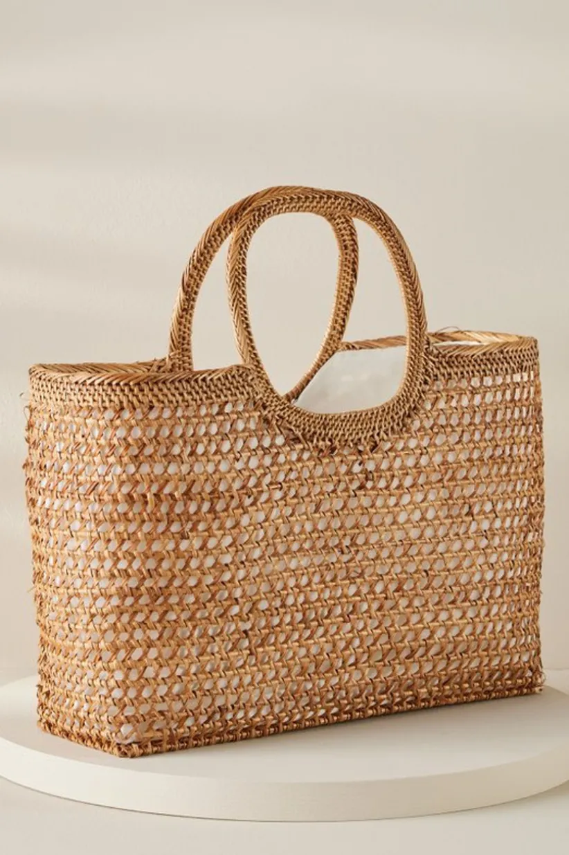 Soft Surroundings April Woven Bag Tan Store