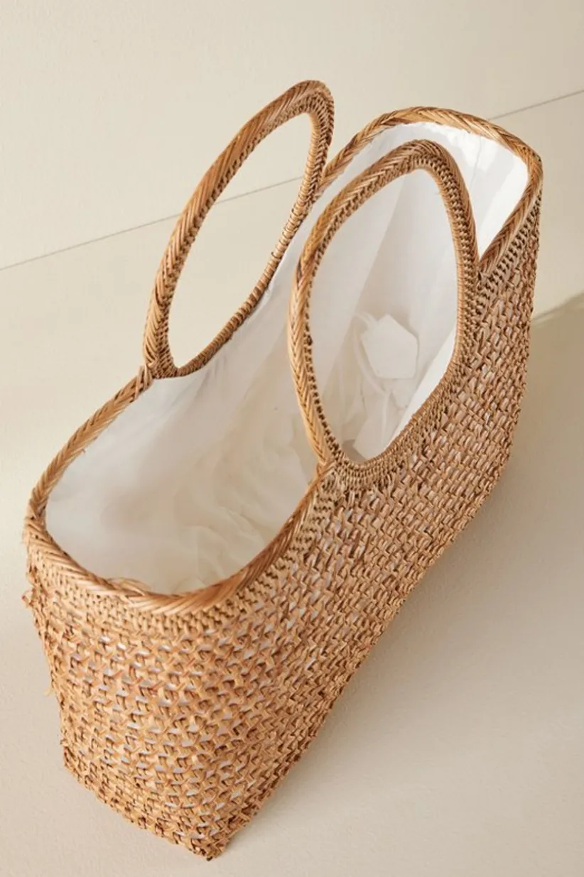 Soft Surroundings April Woven Bag Tan Store