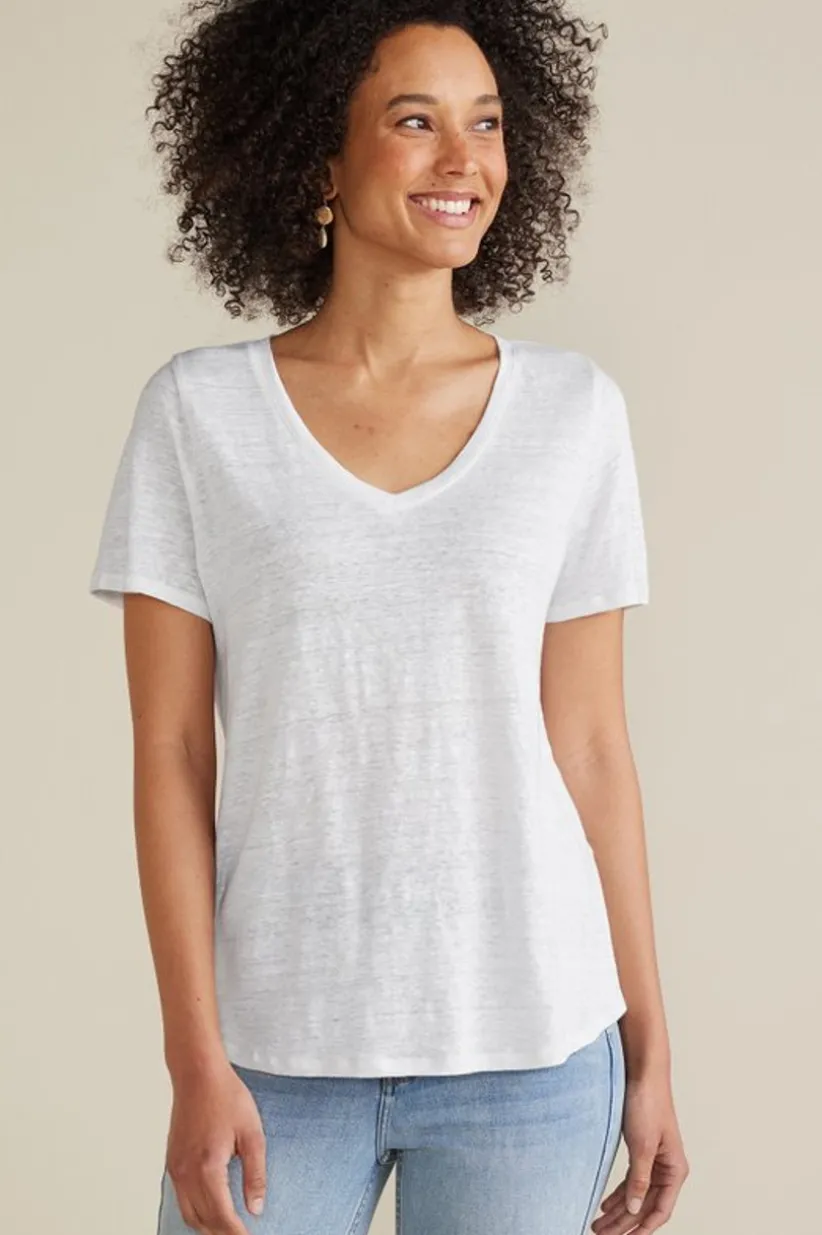 Soft Surroundings Aubrey Linen Slub Tee Clearance