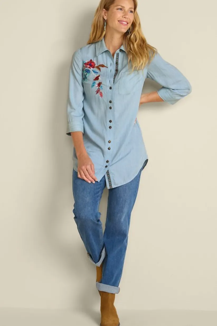 Soft Surroundings Aveline Tencel™ Tunic LightChambray Cheap