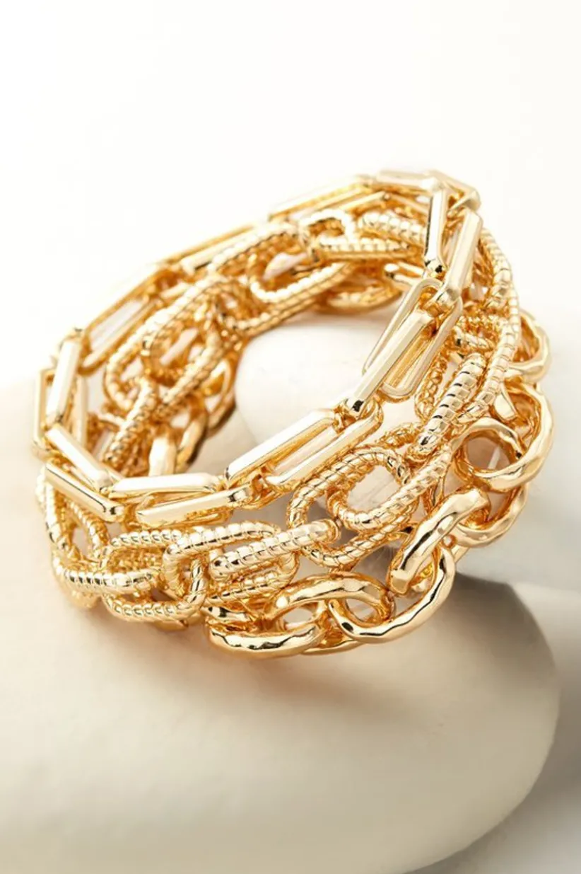 Soft Surroundings Bella Links Bracelet Set Gold Hot