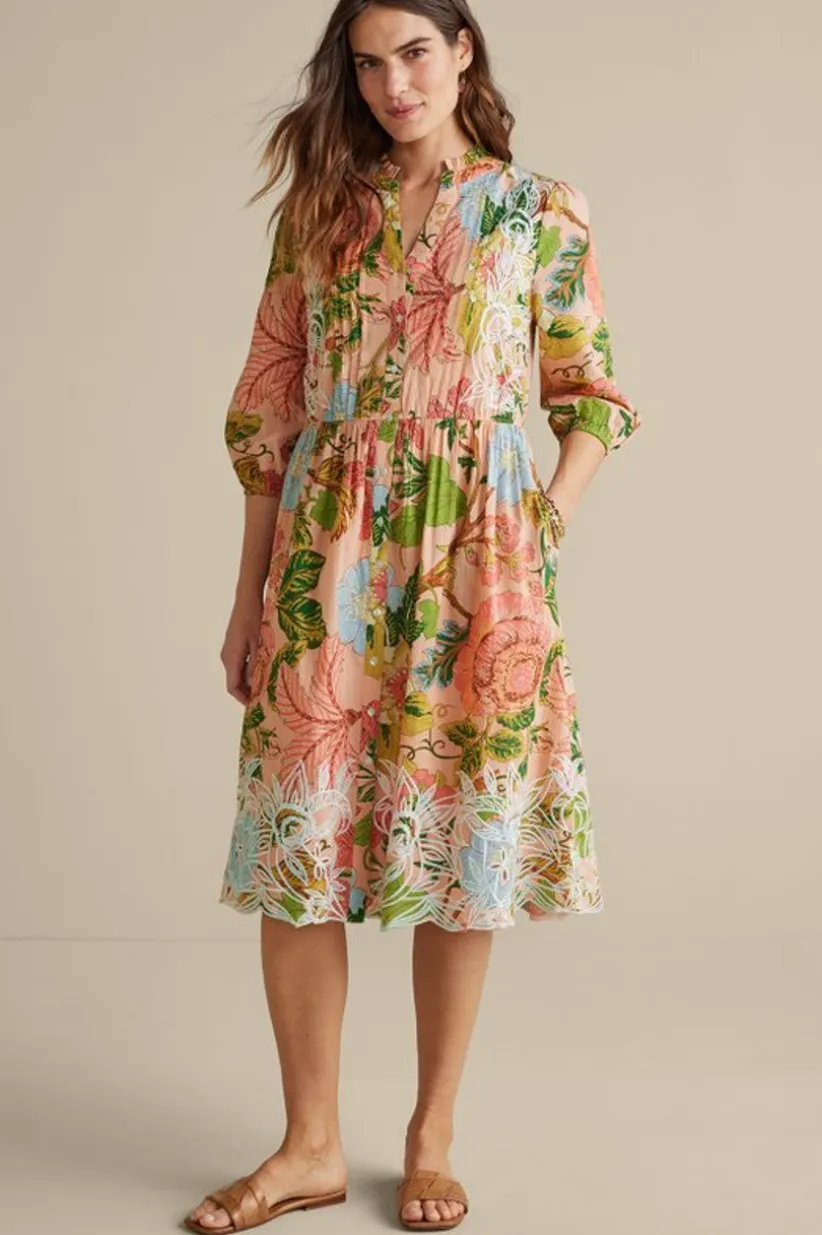 Soft Surroundings Bellicia Embroidered Midi Dress MultiFloral Online