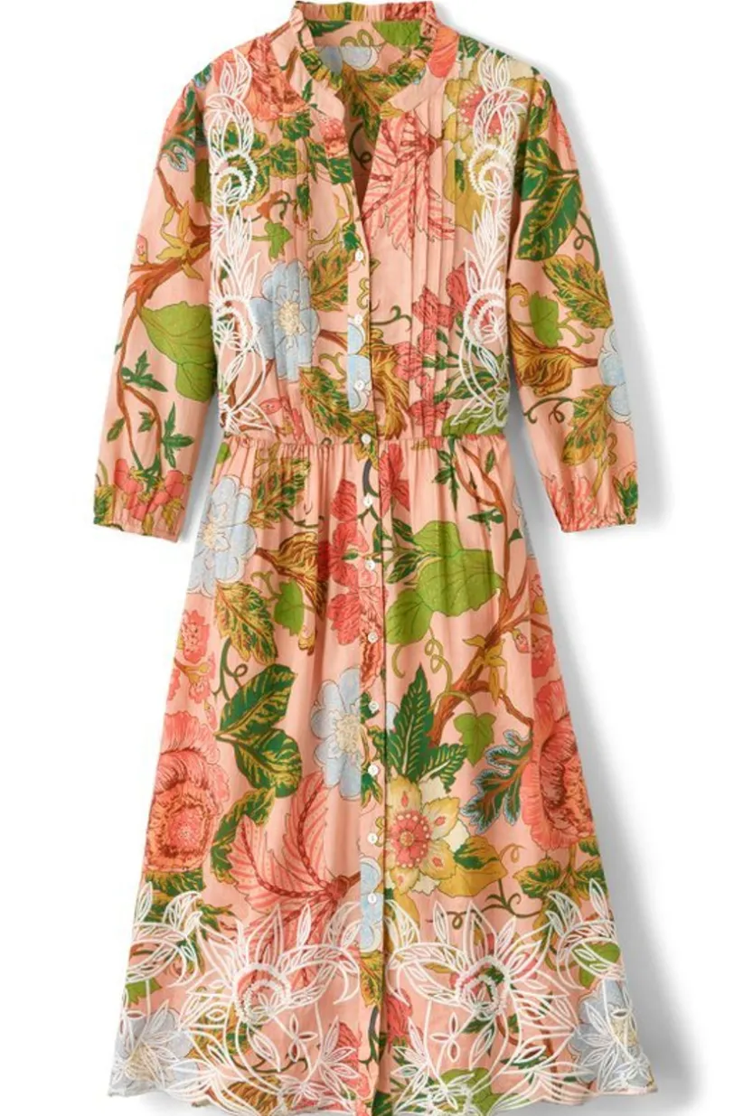 Soft Surroundings Bellicia Embroidered Midi Dress MultiFloral Online