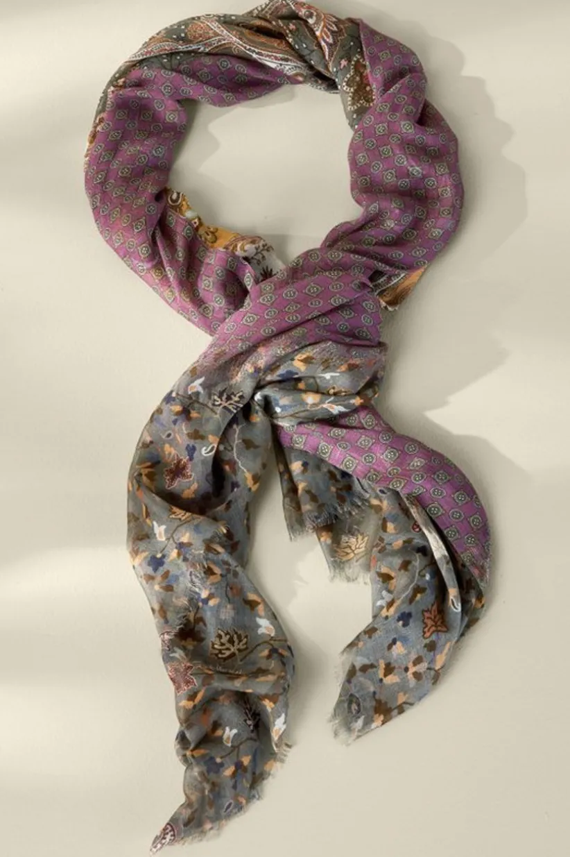 Soft Surroundings Cadence Patchwork Scarf SangriaMulti Shop