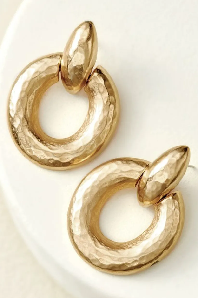 Soft Surroundings Cara Hammered Hoop Earrings Gold Best