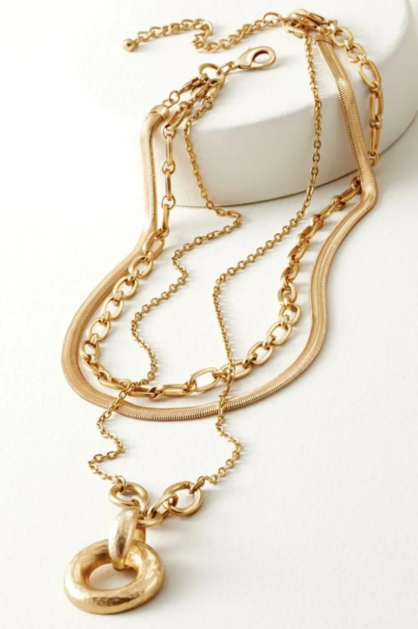 Soft Surroundings Cara Necklace Set Gold New