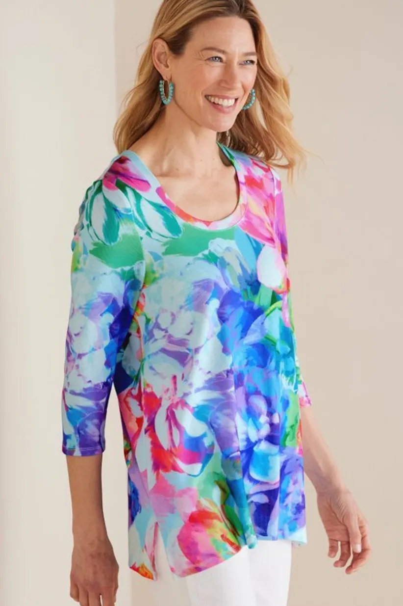 Soft Surroundings Darcy Tunic PinkSpringFloral Outlet