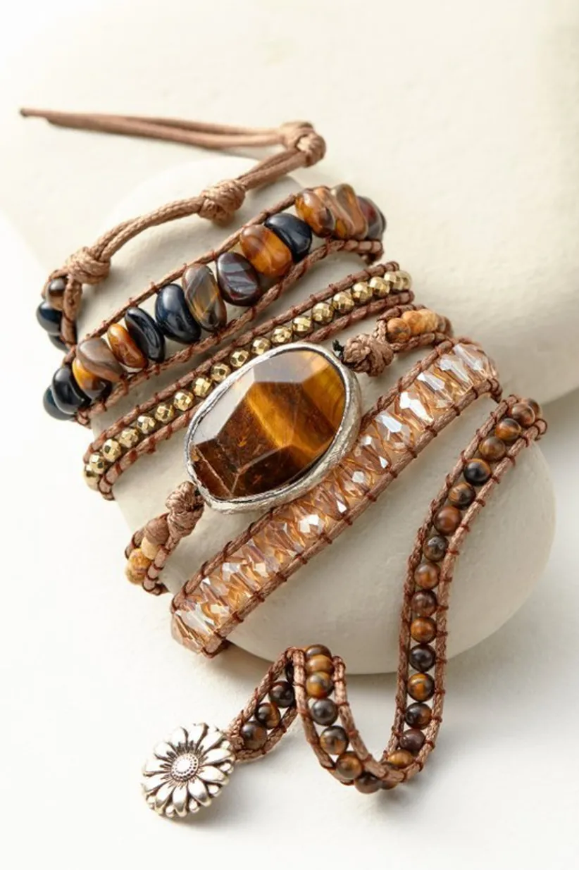 Soft Surroundings Della Wrap Bracelet Tiger'SEye Clearance