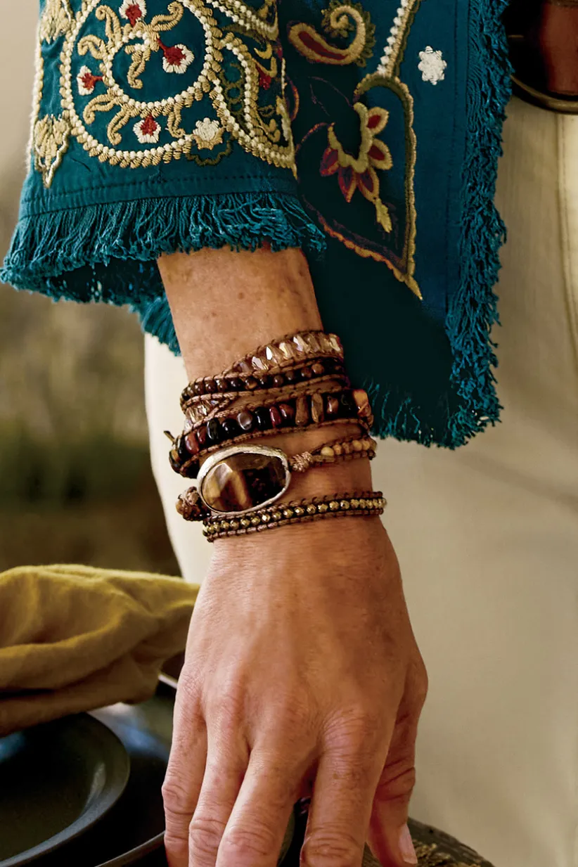 Soft Surroundings Della Wrap Bracelet Tiger'SEye Clearance