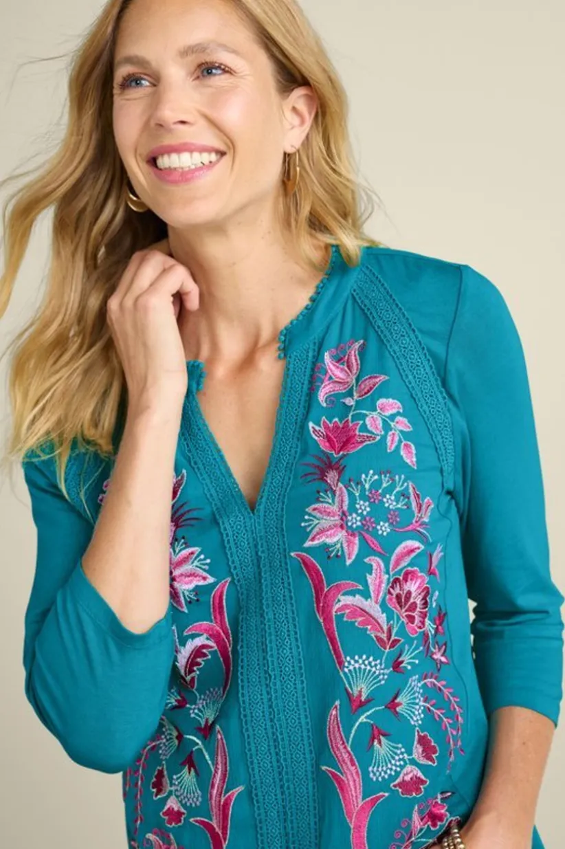 Soft Surroundings Delsie Embroidered Top Shop