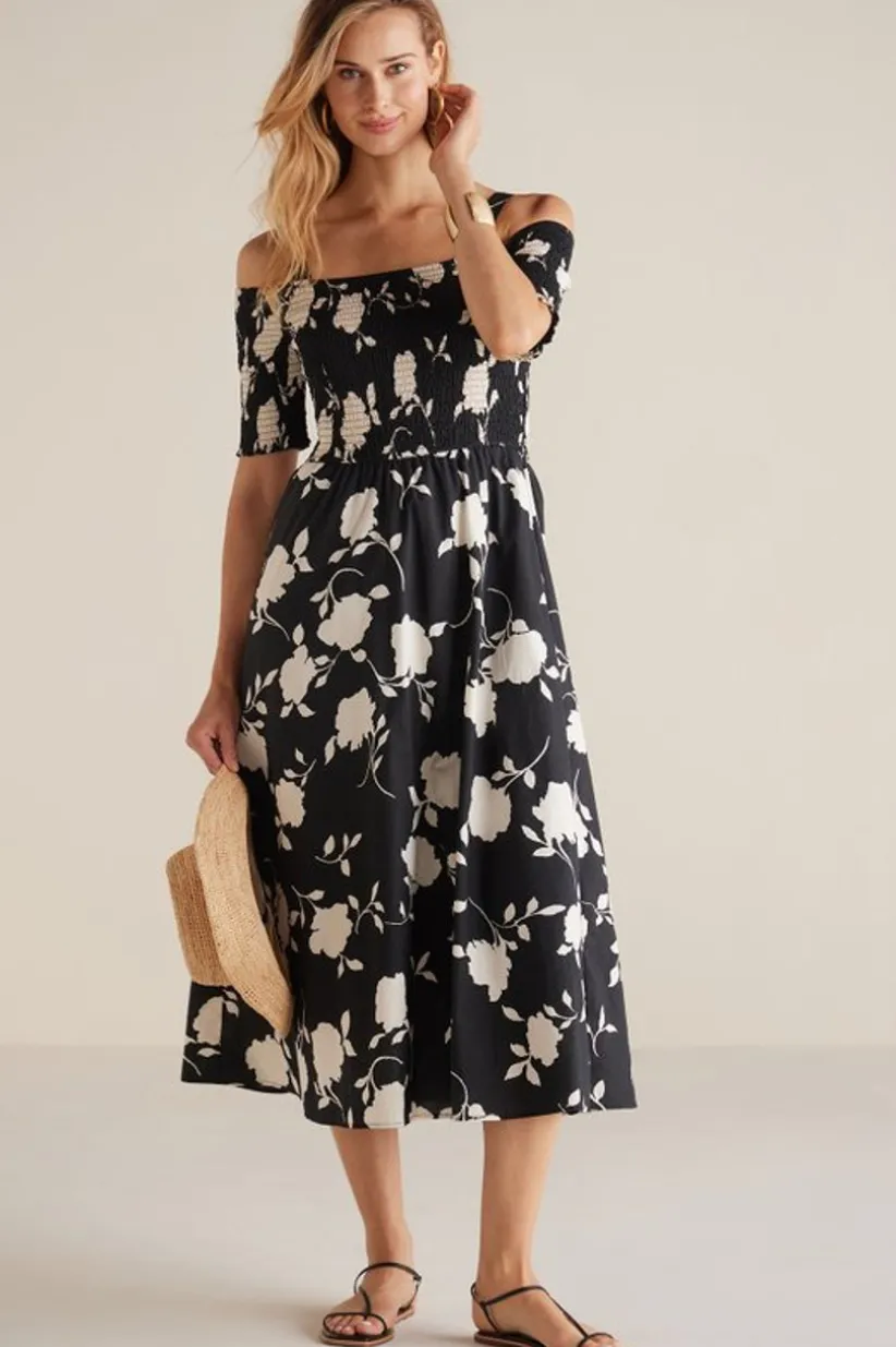 Soft Surroundings Divani Dress BlackWhiteFloral Shop