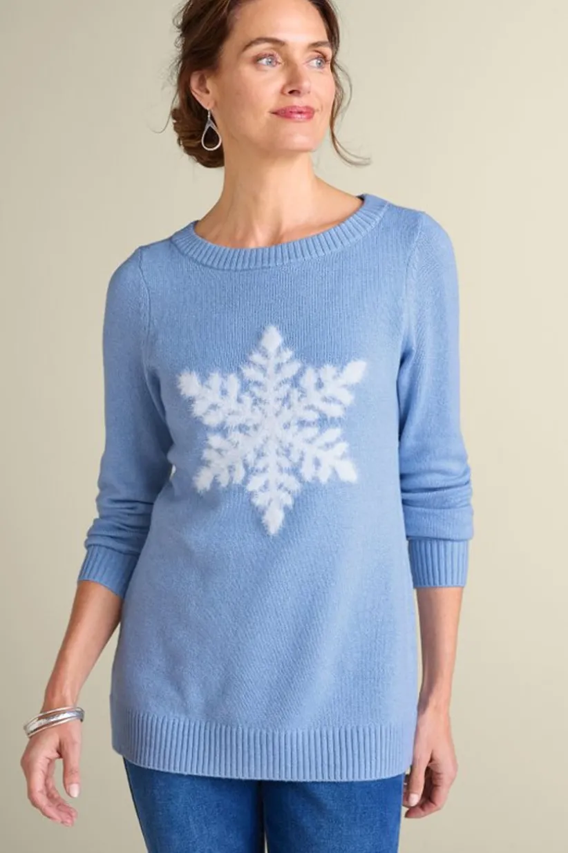 Soft Surroundings Draya Eyelash Sweater Snowflake Best Sale