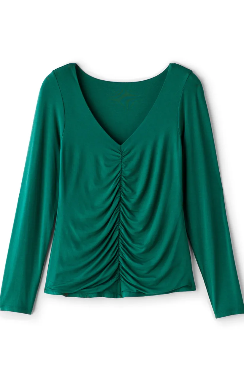 Soft Surroundings Edeliz Long Sleeve Tee Evergreen Best Sale