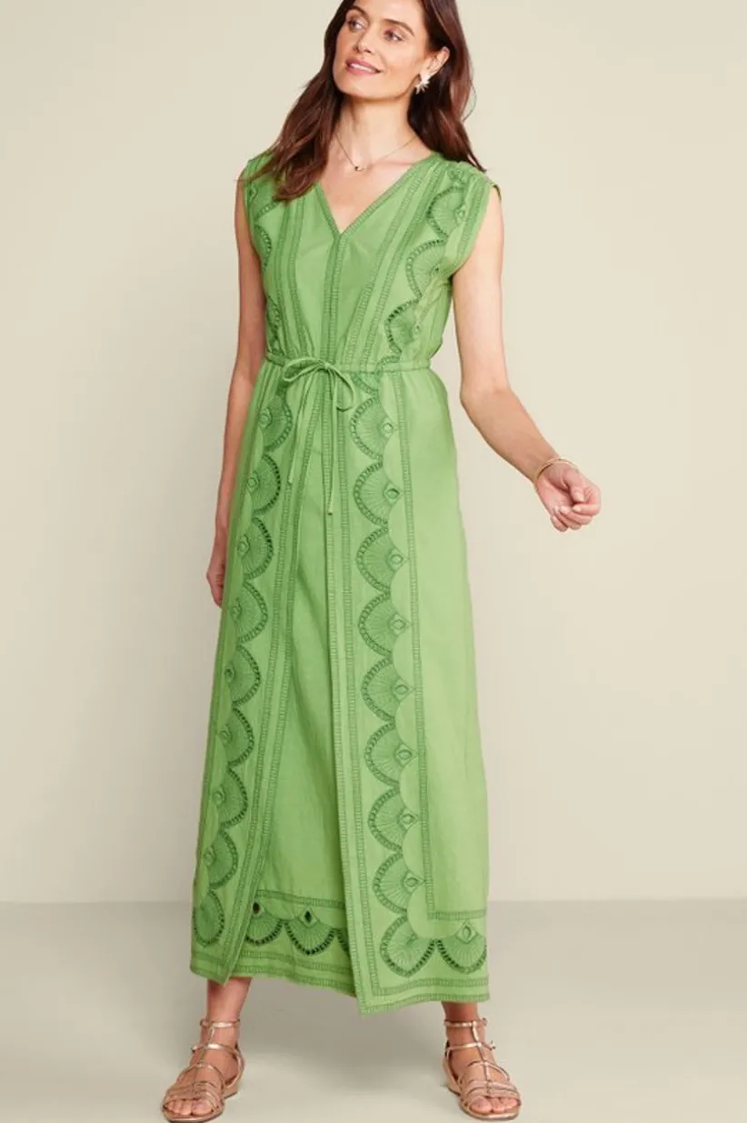 Soft Surroundings Ellison Linen Blend Maxi Dress PiquantGreen Store