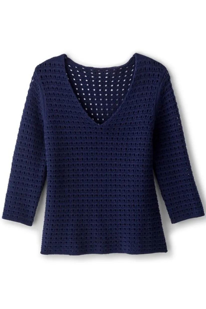 Soft Surroundings Estrella Sweater Navy Hot