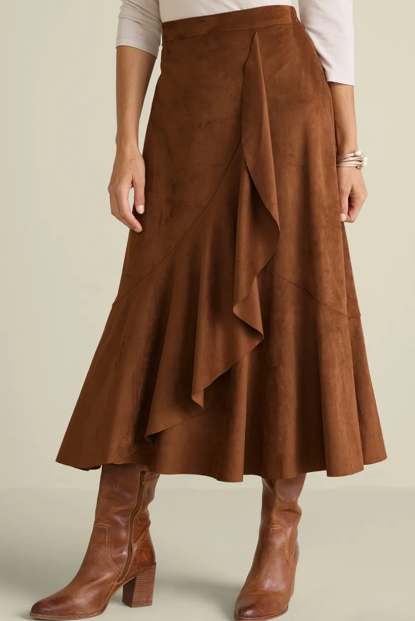 Soft Surroundings Faux Suede Skirt Saddle Online