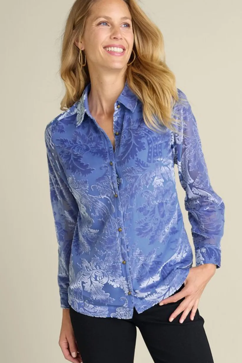 Soft Surroundings Floreat Velvet Shirt Cheap