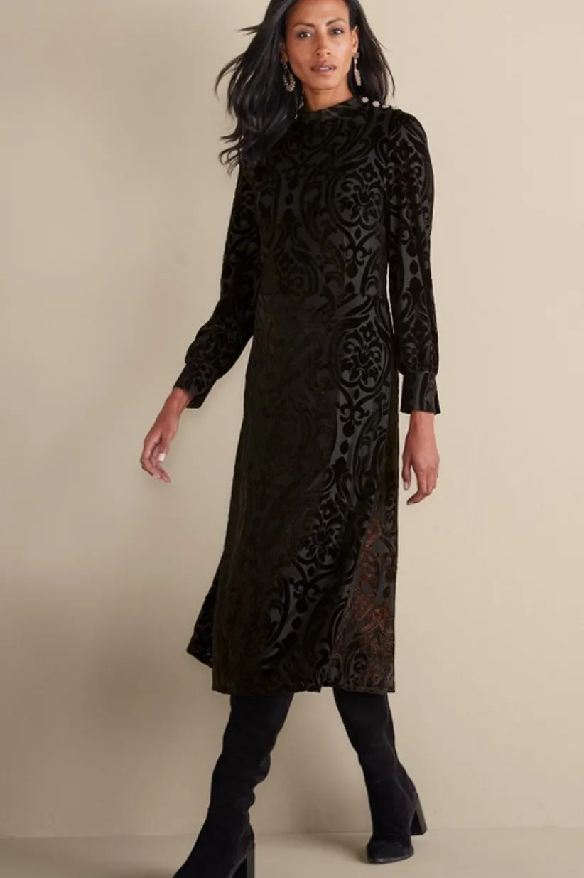 Soft Surroundings Hadley Velvet Dress BlackAbstract Best