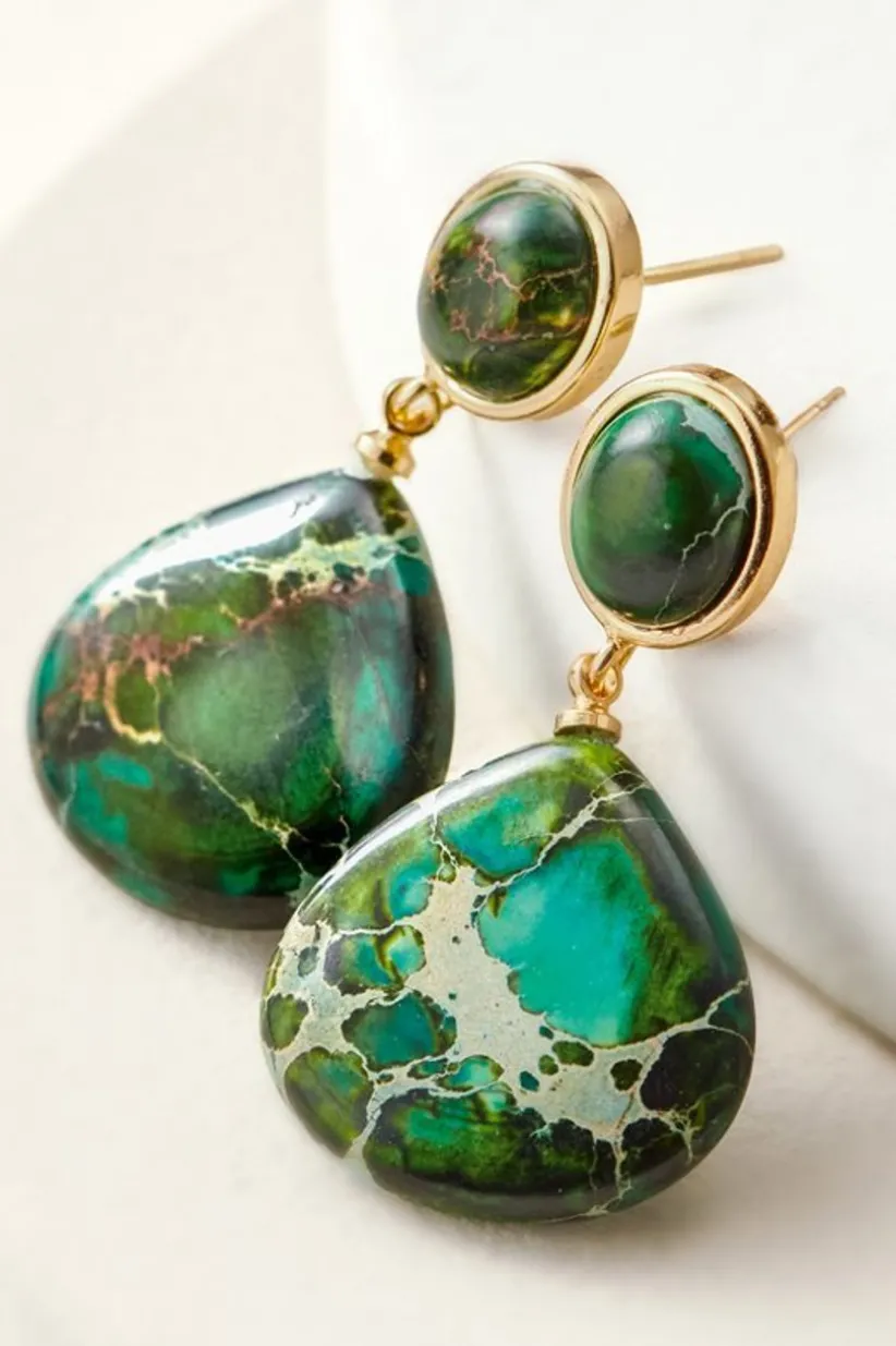 Soft Surroundings Jayda Drop Earrings Green Cheap