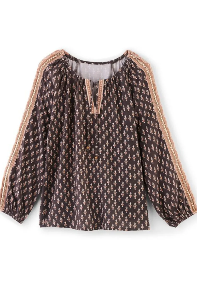 Soft Surroundings Jolene Blouse NeutralGeo Clearance