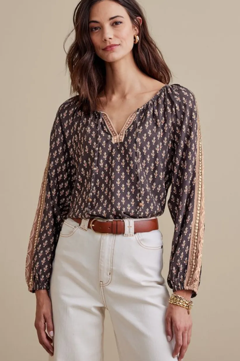 Soft Surroundings Jolene Blouse NeutralGeo Clearance