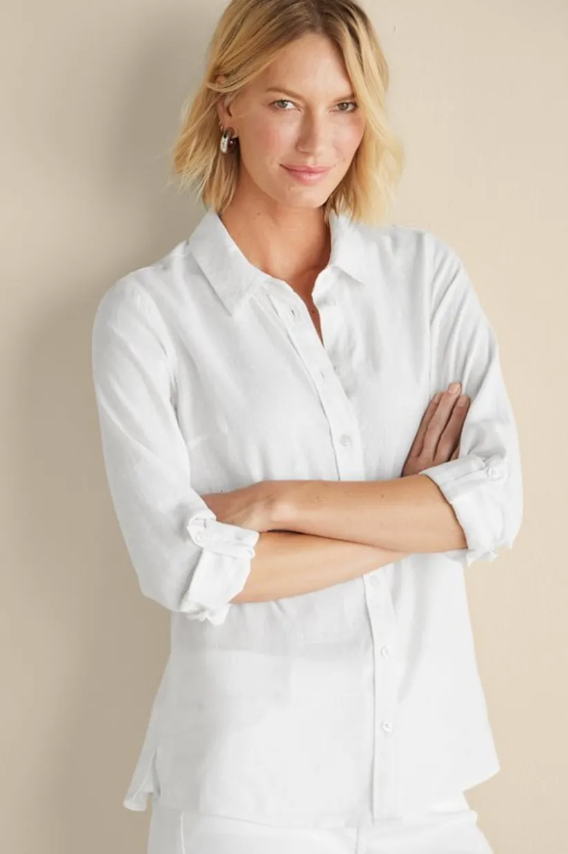 Soft Surroundings Jordan Linen Blend Shirt Store