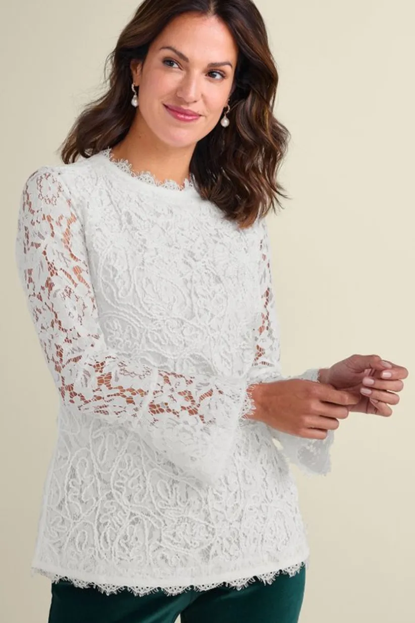 Soft Surroundings Lilith Lace Top White Best Sale