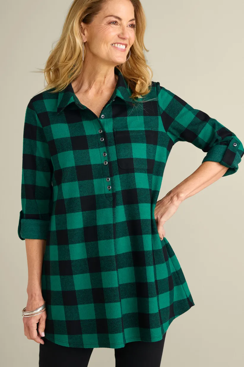 Soft Surroundings Mad About Plaid Tunic Discount