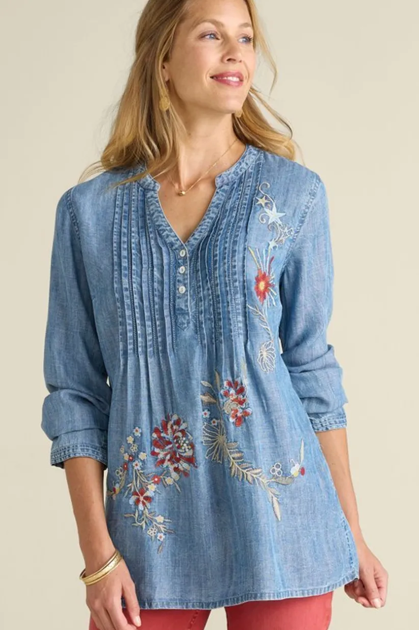 Soft Surroundings Maddie Tencel™ Tunic MediumBlueWash Flash Sale