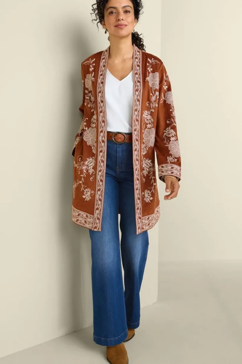 Soft Surroundings Marienne Faux Suede Jacket Auburn Best Sale