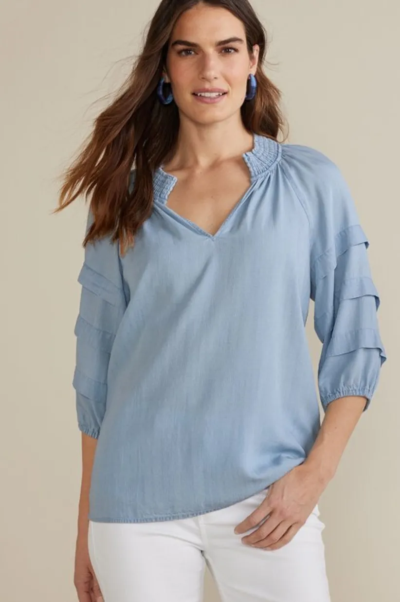 Soft Surroundings Marisol Tencel™ Top LightChambray Discount