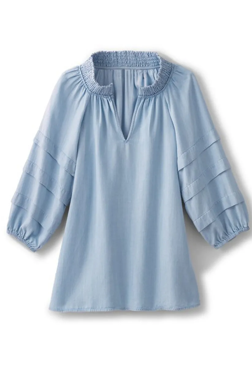 Soft Surroundings Marisol Tencel™ Top LightChambray Discount