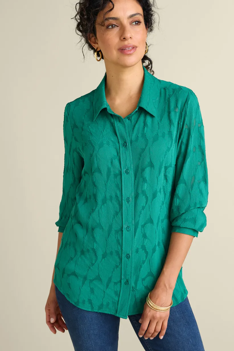 Soft Surroundings Matine Jacquard Tunic & Cami Evergreen Flash Sale