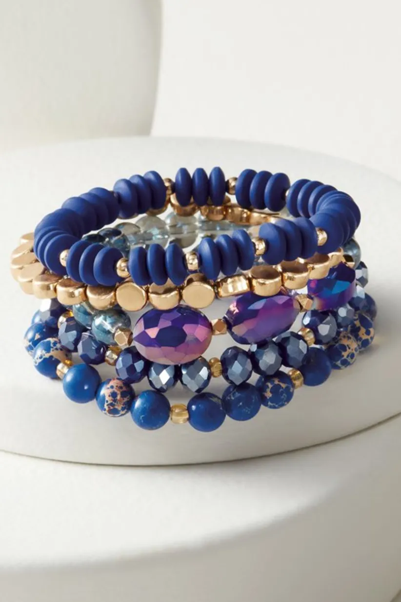 Soft Surroundings Nara Stretch Bracelet Set BlueMulti Cheap