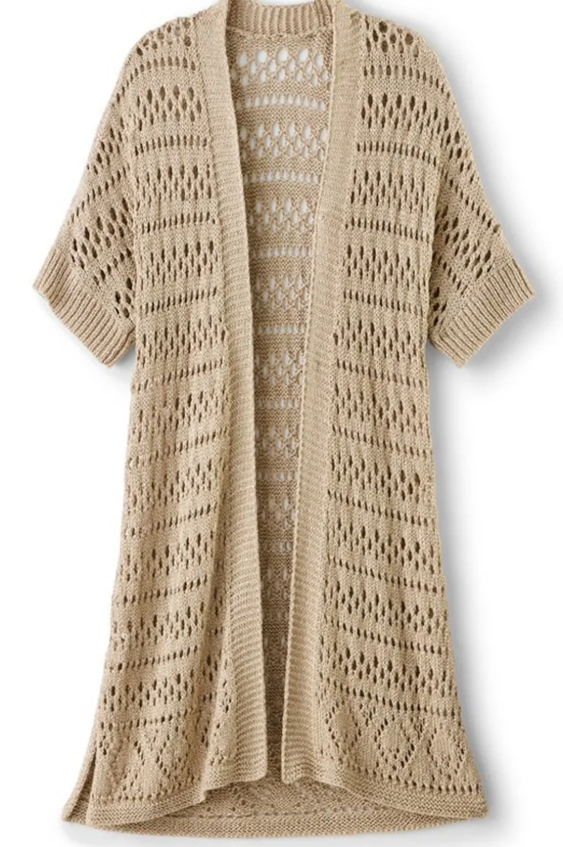 Soft Surroundings Opaline Shimmer Cardigan Sesame Flash Sale