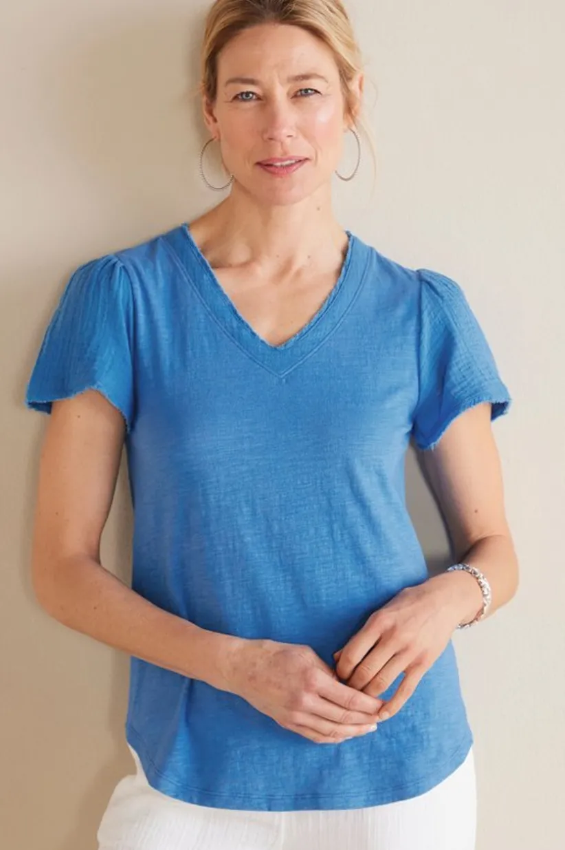 Soft Surroundings Philippa Gauze Sleeve Tee Shop