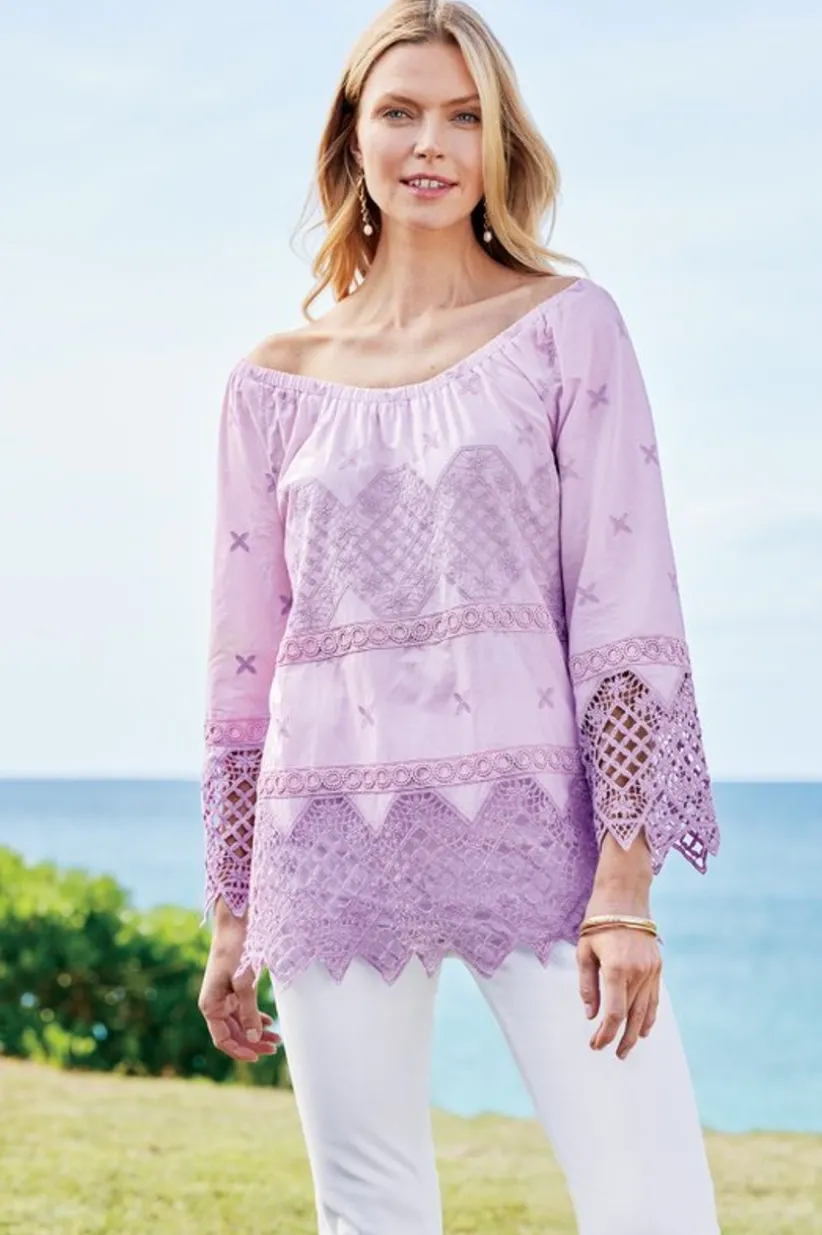 Soft Surroundings Pilar Off The Shoulder Top OrchidBloom Online