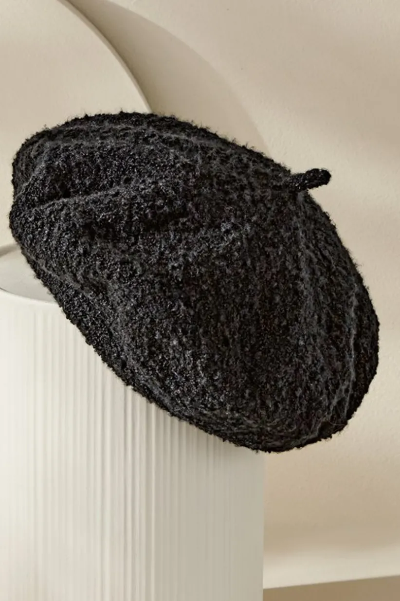 Soft Surroundings Remi Boucle Beret Black Cheap