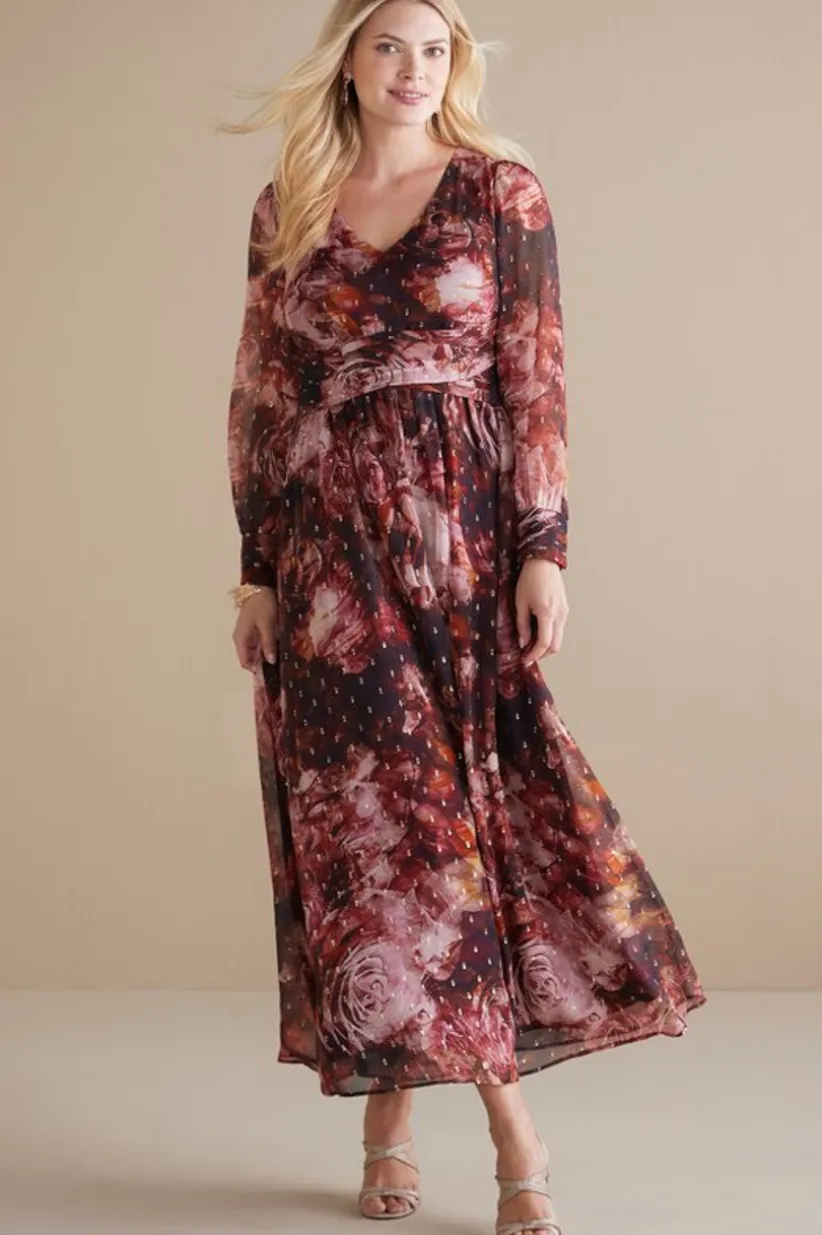 Soft Surroundings Rina Silk Dress MultiFloral Best