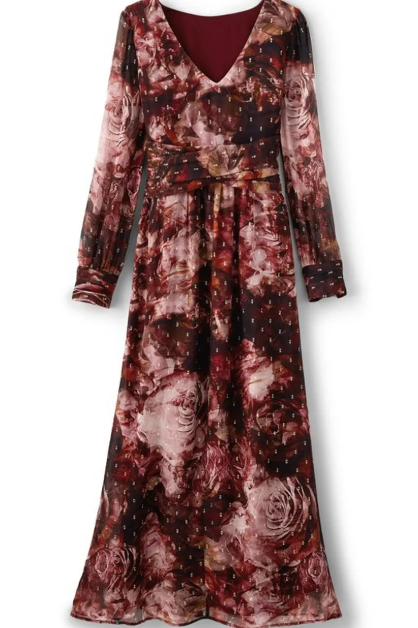 Soft Surroundings Rina Silk Dress MultiFloral Best