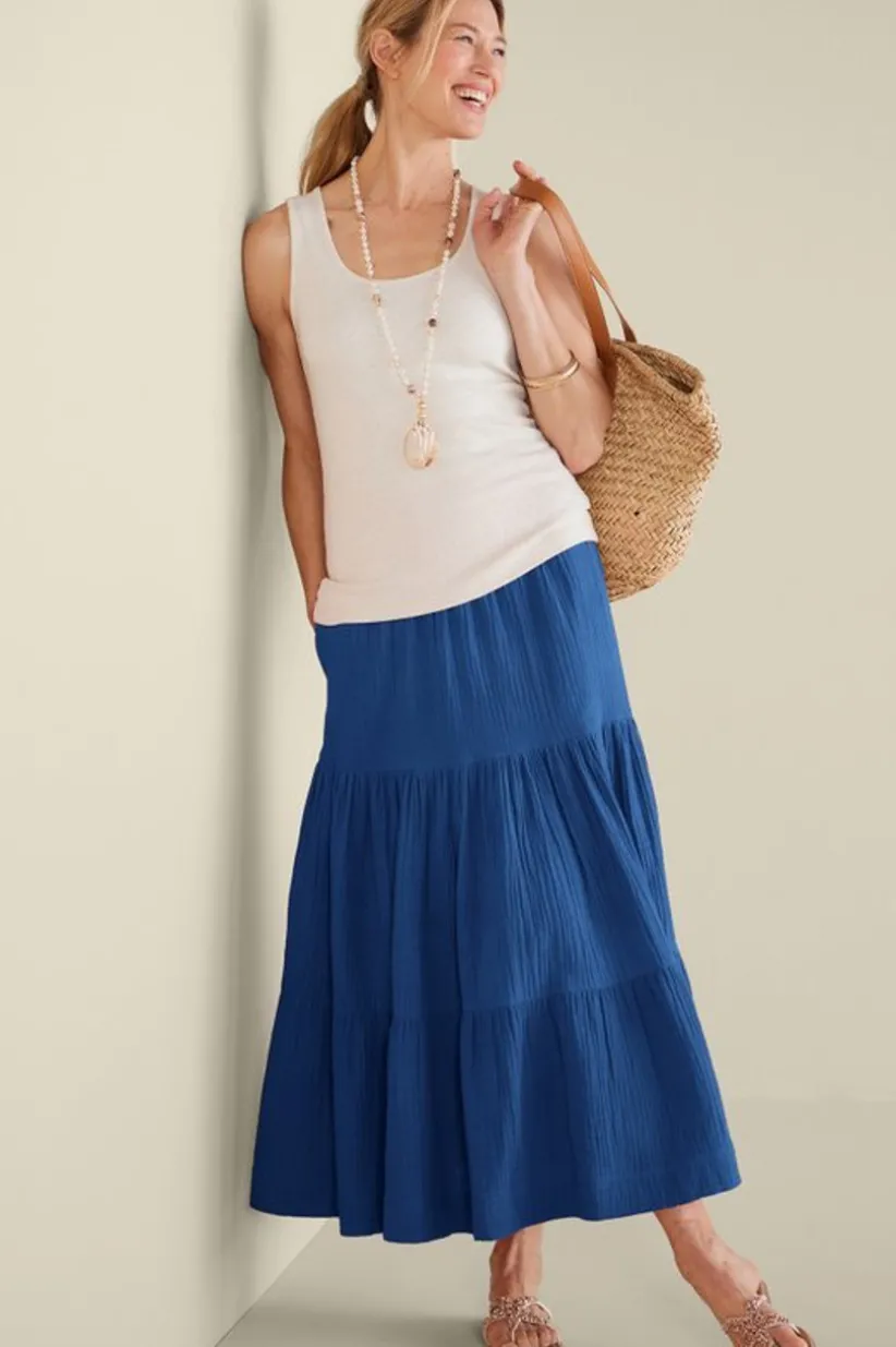 Soft Surroundings Ruari Gauze Maxi Skirt Flash Sale