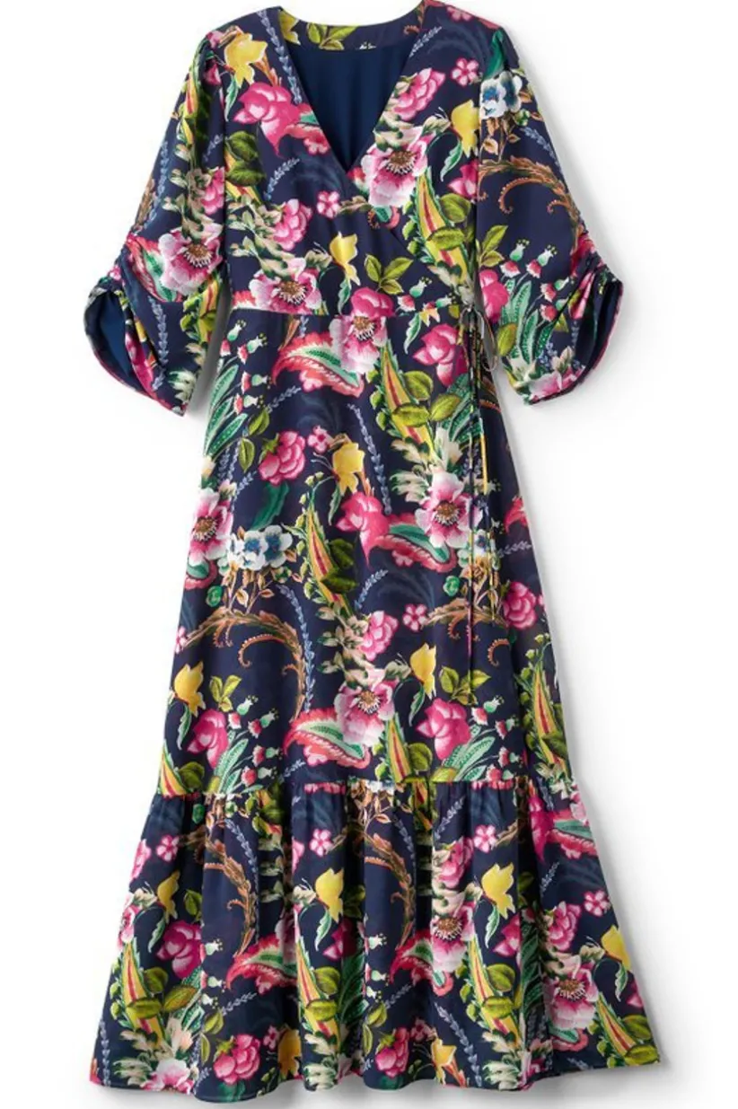 Soft Surroundings Samantha Maxi Dress NavyPaisley Outlet