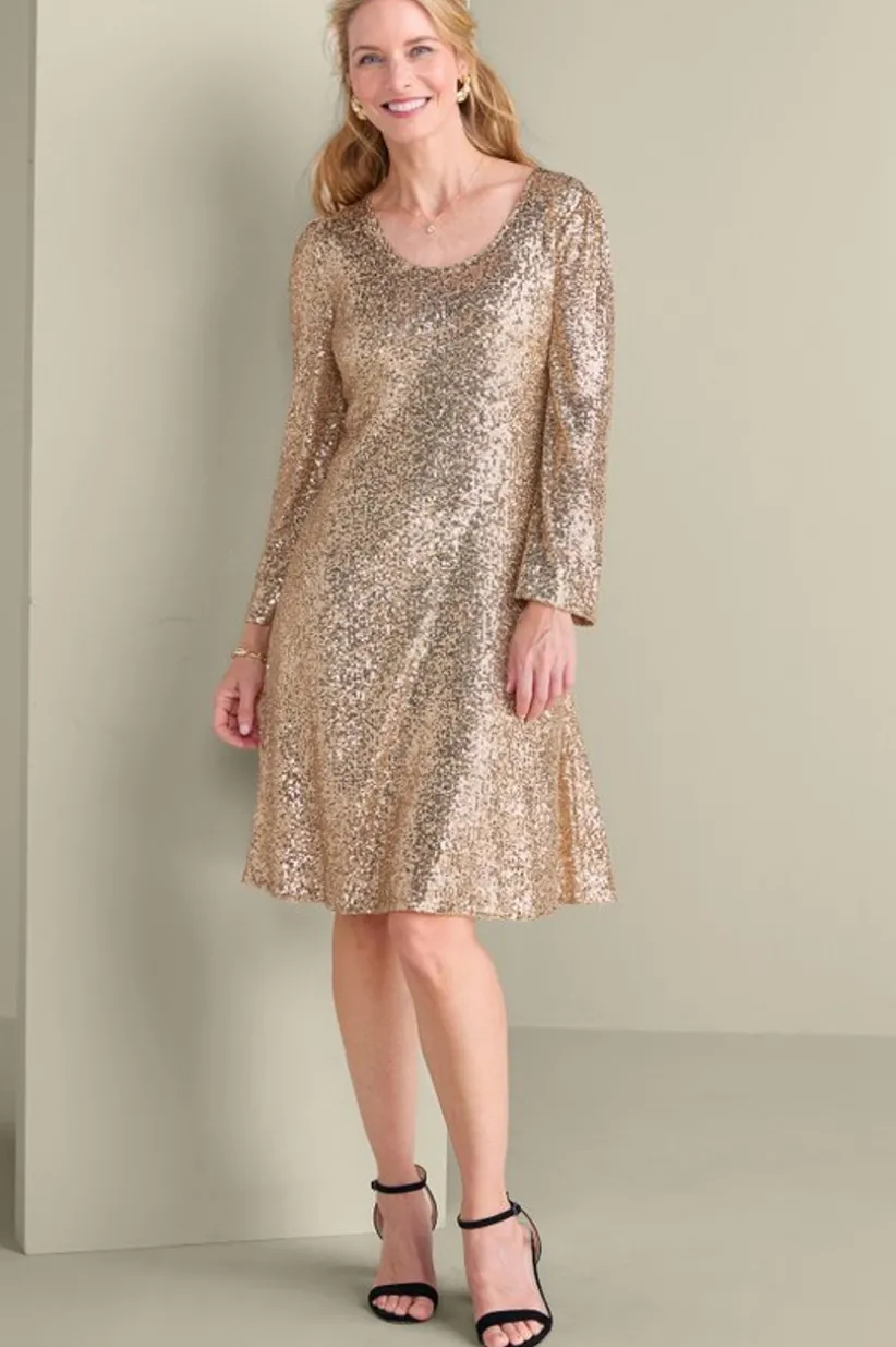 Soft Surroundings Sancerre Sequin Dress GoldSequin Cheap