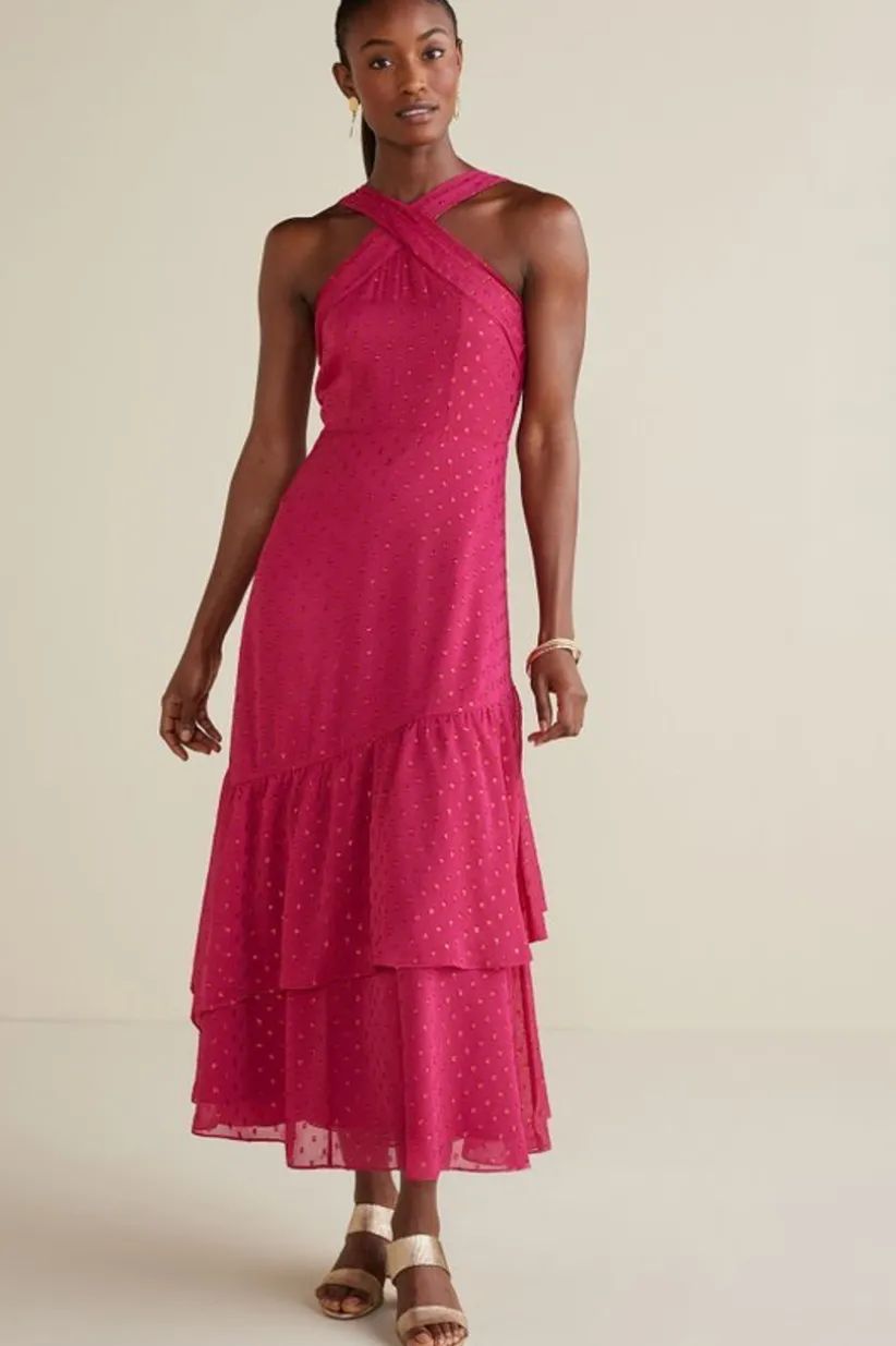 Soft Surroundings Sanna Sparkling Maxi Dress Sangria Flash Sale