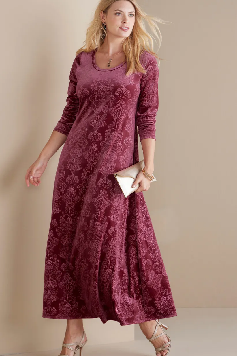 Soft Surroundings Santiago Embossed Velvet Dress Flash Sale