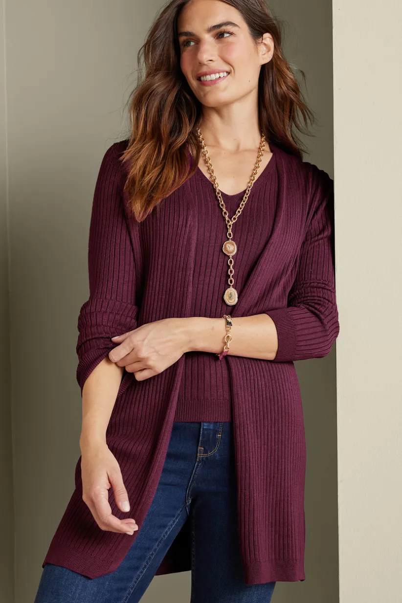 Soft Surroundings Soft Essential Ribbed Long Cardi Clearance