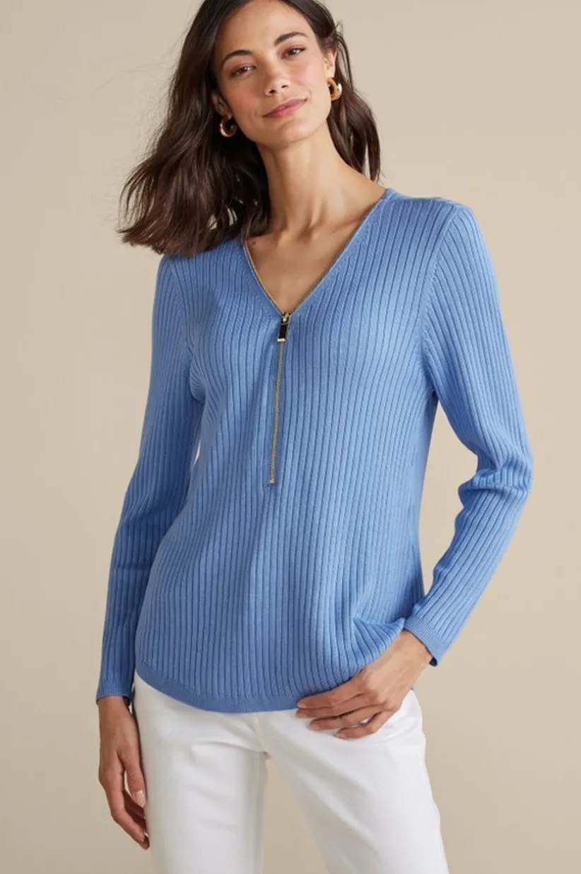 Soft Surroundings Soft Essential Ribbed Valentina Sweater Discount